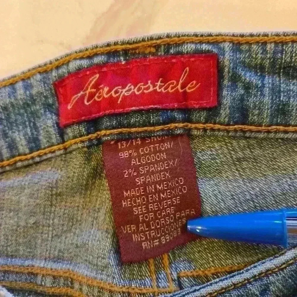 Aeropostale Y2K Flare Womens Faded Blue Wash Jeans Size 13 - Picture 10 of 11